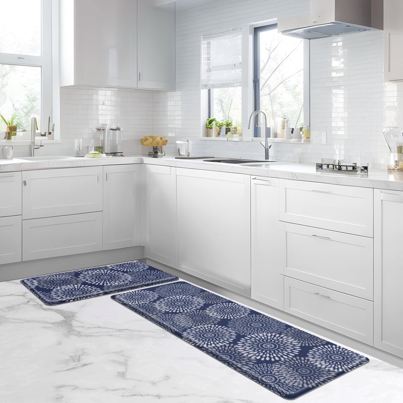 LuxStep Kitchen Mat Cushioned Rugs Anti-Fatigue Mats for Kitchen Floor,Waterproof Non-Slip Mats and Rugs Set for Office,Floor,Laundry 17.3"Ã—30"+17.3"Ã—47",Blue - Image 4