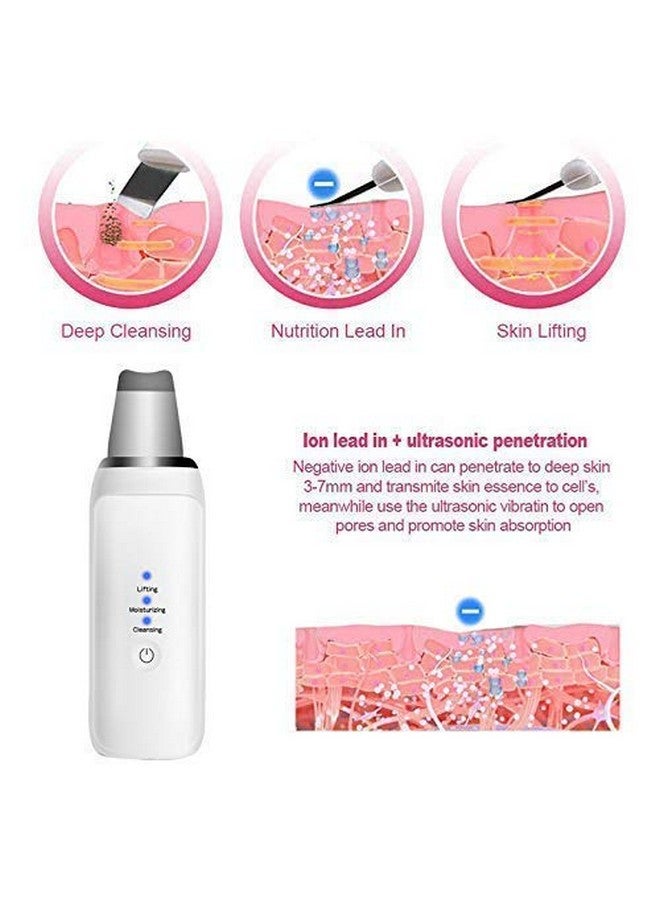 كوستيك أداة تنظيف البشرة بالموجات فوق الصوتية 3 في 1 من بروفيشنال فيس شو (أدوات إزالة البثور والرؤوس السوداء) لشد البشرة لعلاج شد الوجه باللون الأبيض - Image 4