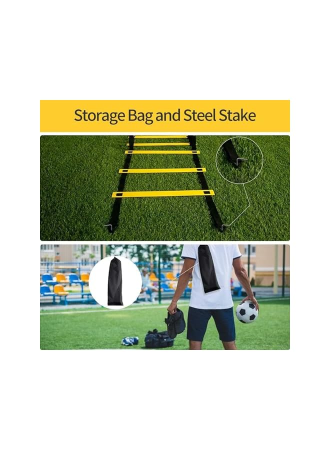 PROMASS Agility Ladder Training Set For Soccer With Agility Ladder 12 Rungs & 10 Agility Cones, With Steel Stakes And Carry Bag, Soccer, Speed, Football Fitness Feet Training Equipment For All Ages - Image 2