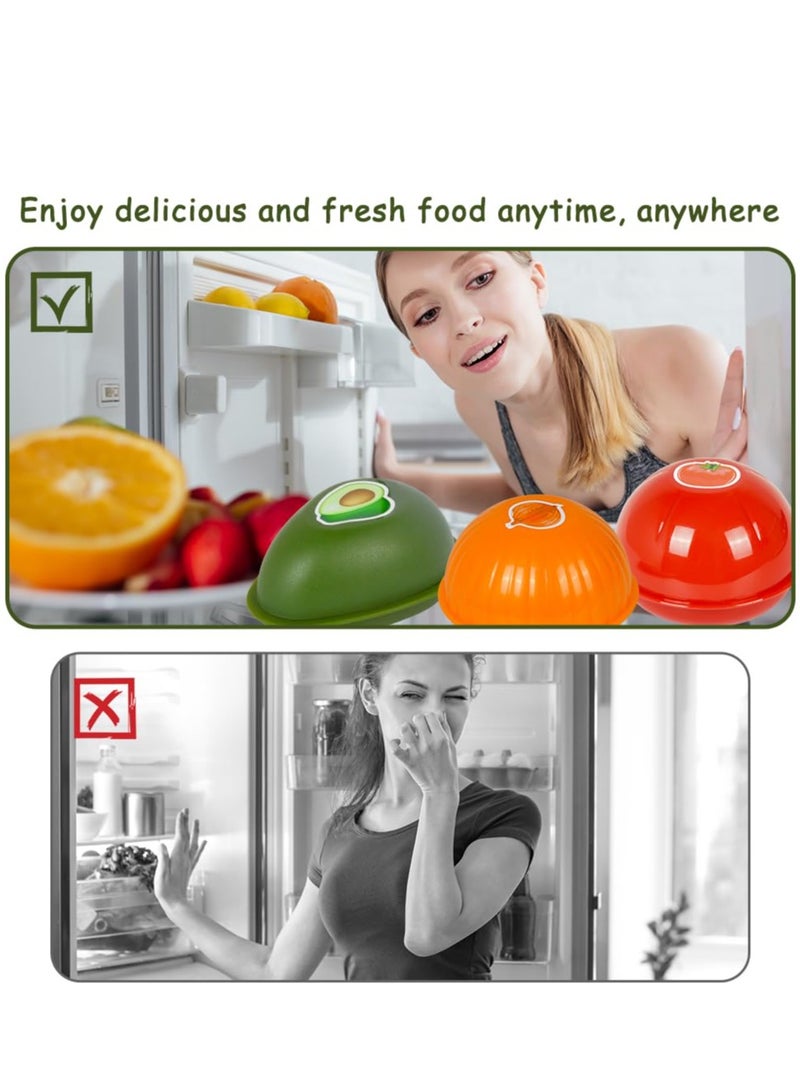 SYOSI 3Pcs Plastic Vegetable Fresh Storage Box, Fruit and Vegetable Shaped Sealed Keeper Food Saver Storage Containers, Vegetable Crisper, Tomato Saver, Onion Container and Avocado Saver - Image 5
