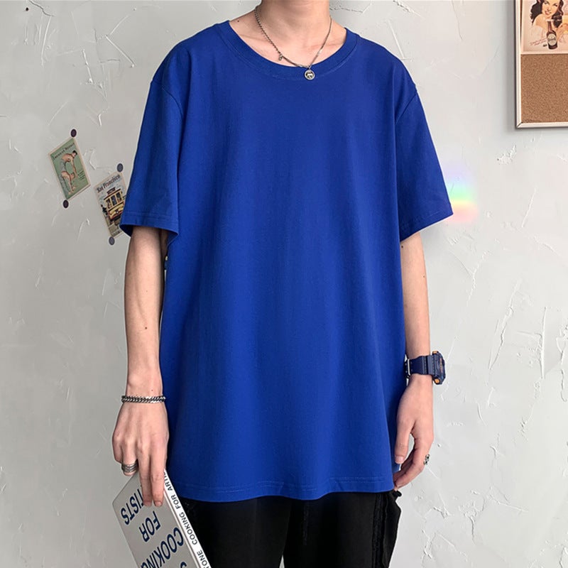 Pure White Youth Quarter-Sleeved T-Shirt Male Students Ins Trendy Hong Kong Style Half-Sleeved Top t Summer Round Neck Short-Sleeved T-Shirt - Image 5