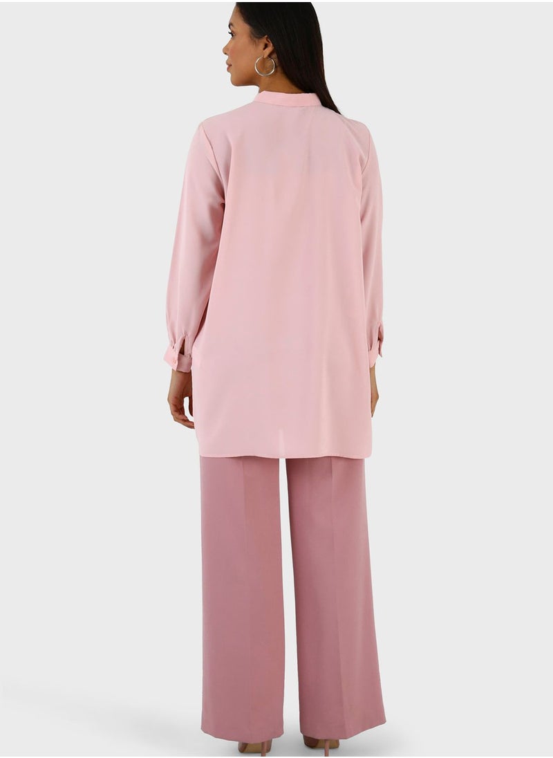 Alia by modanisa - Button Down Tie Detail Tunic - Image 1