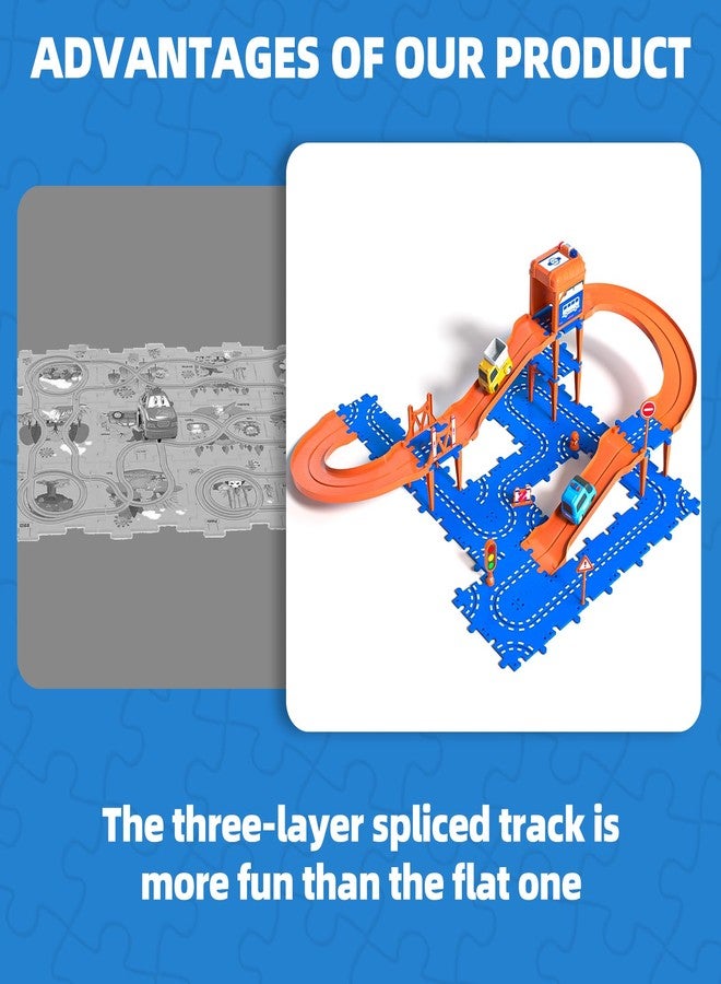 Doloowee DIY Car Tracks for Toddler, Toys for 3 4 5 Year Old Boys, Puzzle Racer Car Track Set with 2 Cars, Toys Gifts for Toddler 3 4 5 Years Old - Image 4