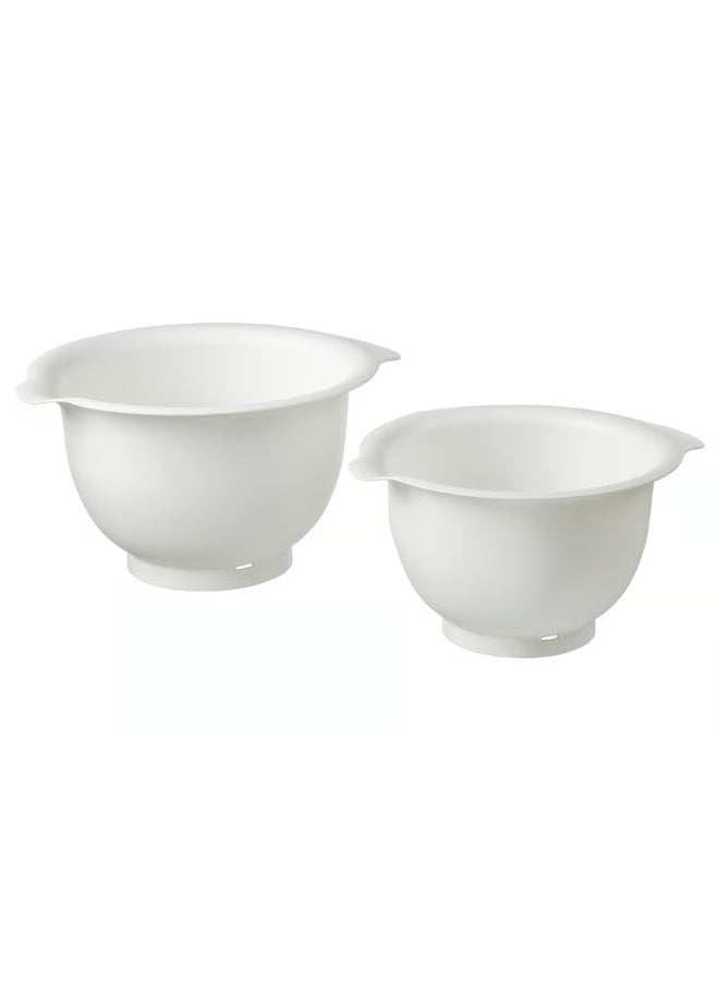Mixing Bowl, Set Of 2  White - Image 1