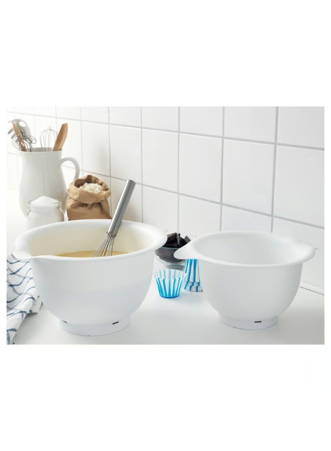 Mixing Bowl, Set Of 2  White - Image 3