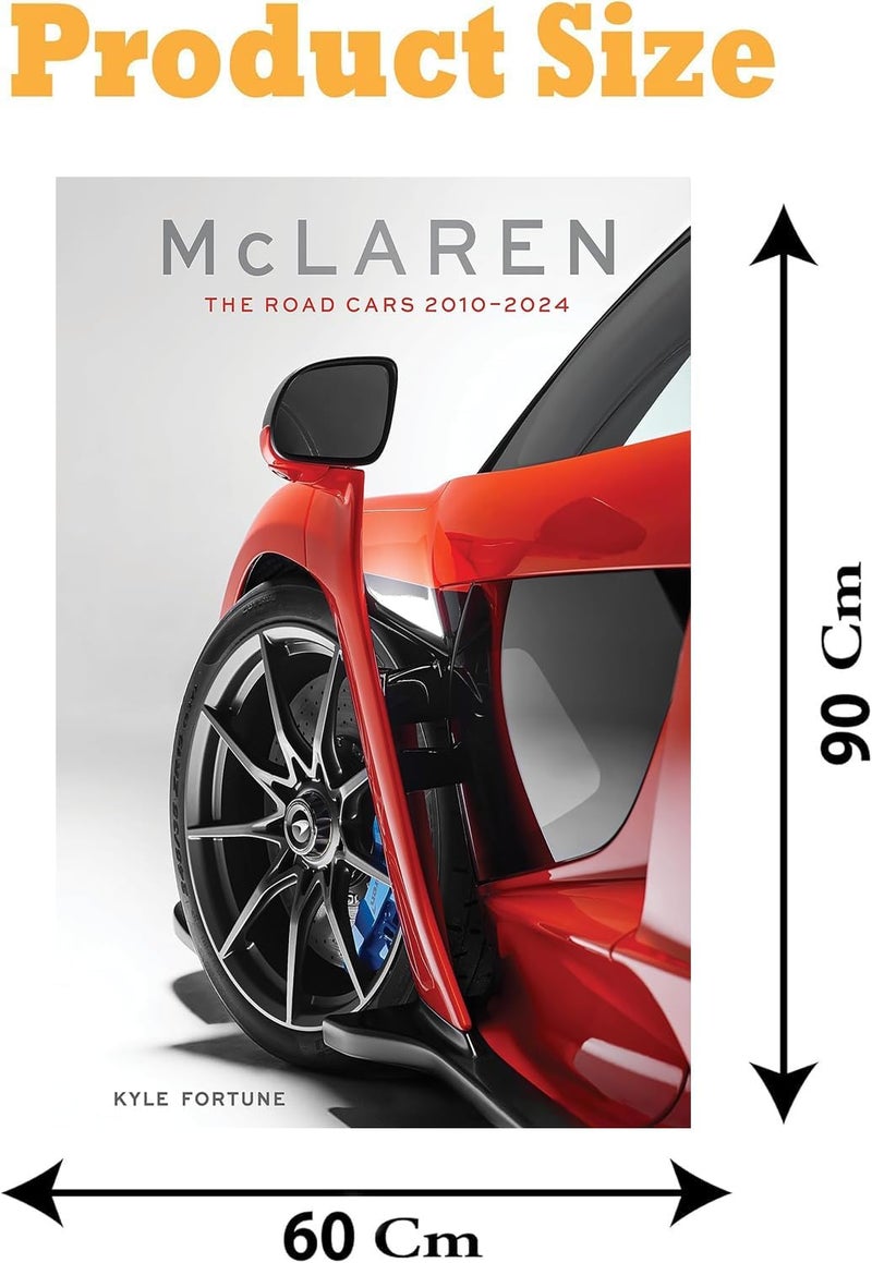اي ار اس لوحة فنية جدارية مطبوعة على قماش مؤطر من ARS، بتصميم تجريدي لسيارة ماكلارين، مقاس 90×60 سم، جاهزة للتعليق، مناسبة لتزيين جدران المكتب وغرفة المعيشة وغرفة النوم، كهدية. - Image 3