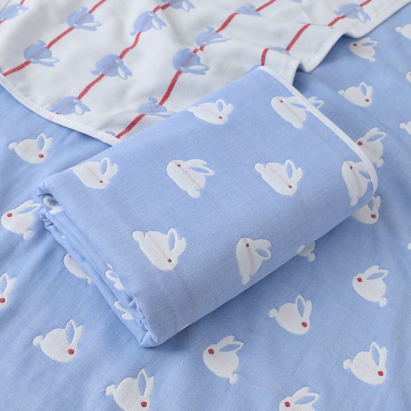 6-Layer Gauze Baby Bath Towel Jacquard Blanket for Newborns - Summer Soft Cotton Swaddle