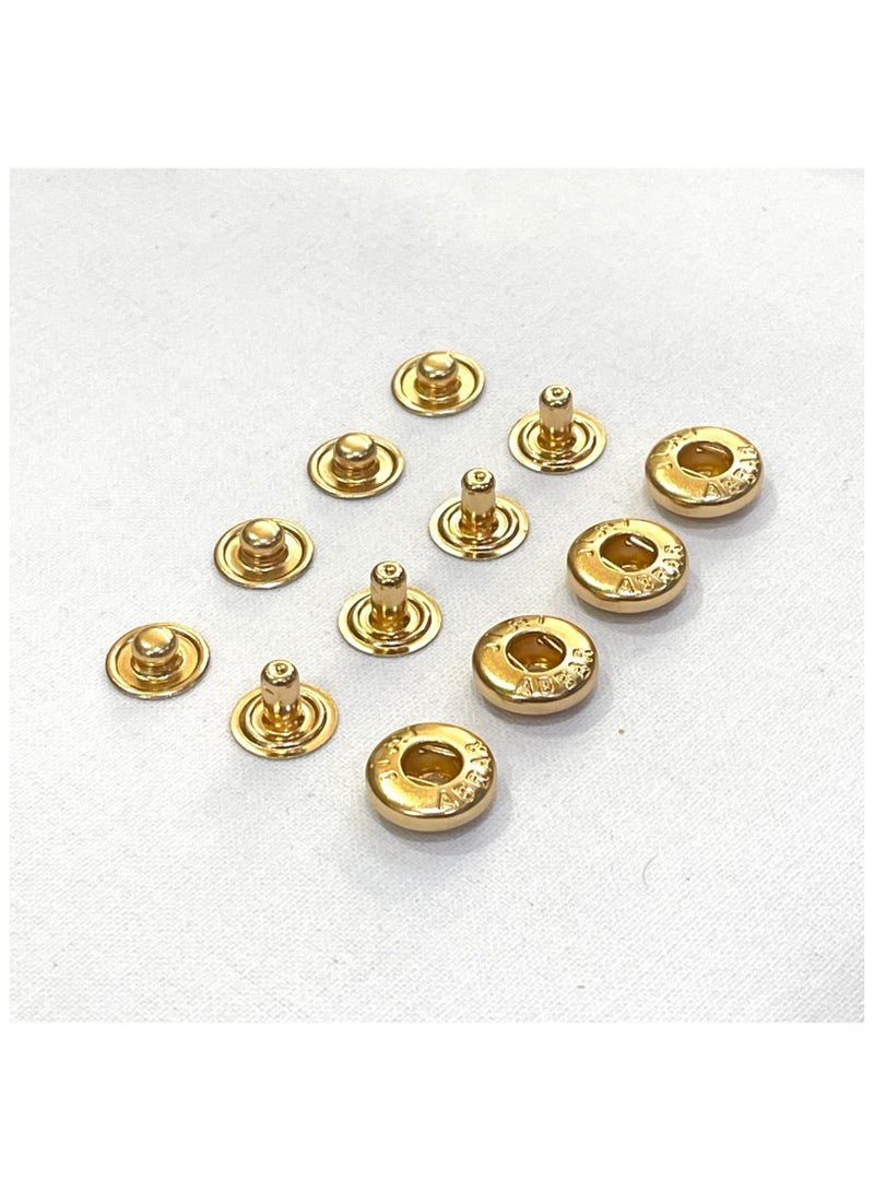 Abrar 8 Set Metal Snap Buttons For Men Saudi Thobe Size 12mm - Image 2