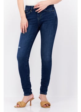 Women Skinny Fit Dark Wash Stretchable Jeans, Navy
