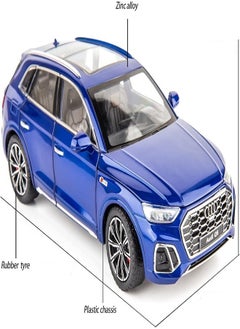 die cast 1/24 Audi Q5 SUV Model Car, Zinc Alloy Pull Back Toy car with Sound and Light for Kids & Adults Gift (Blue)  - Image 4