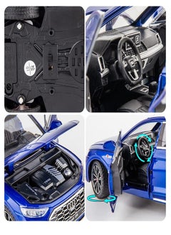 die cast 1/24 Audi Q5 SUV Model Car, Zinc Alloy Pull Back Toy car with Sound and Light for Kids & Adults Gift (Blue)  - Image 5