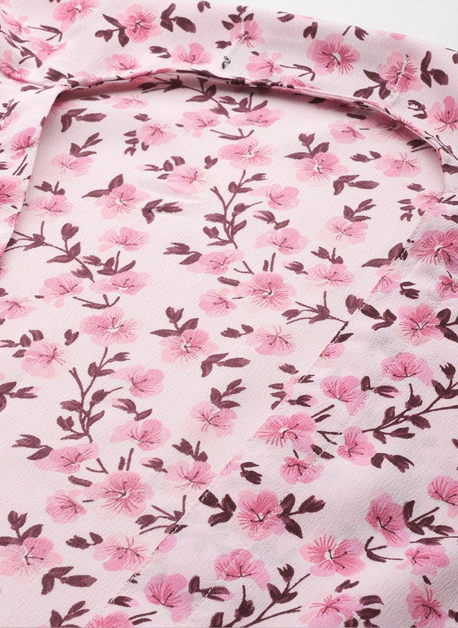 Rue Collection سترة طويلة مفتوحة مزينة بطبعة زهور للنساء - Image 2