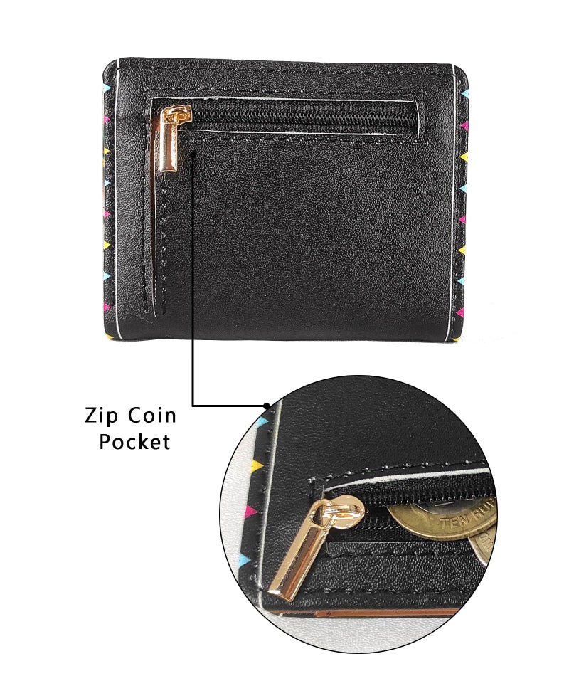 Funk For Hire Black Vegan Leather Minimalist Wallet for Men & Women | Slim ATM Card Holder with Coin Pocket | 6 Card Slots | Animal Print Pocket Organizer - Image 3