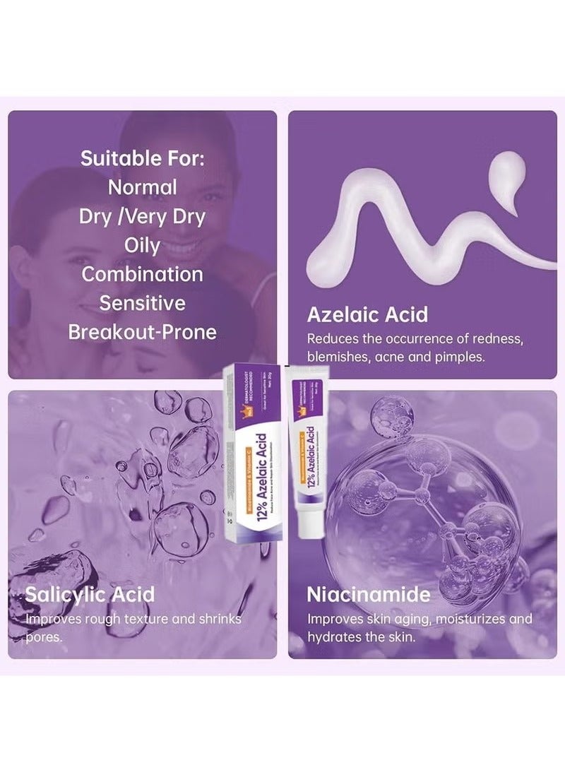 ATRJSZ Azelaic Acid Serum, 12% Azelaic Acid, Hyaluronic Acid & Niacinamide, Redness Relief Face, Moisturizing and Balance Excess Sebum, Reducing Blemish & Rosacea Acne, for Sensitive Skin - Image 4