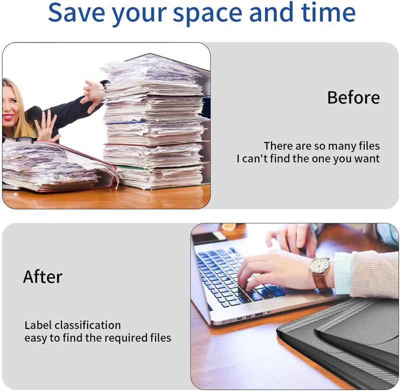 SYOSI Expanding File Organizer Folder, 13-Pocket Accordion File Folder with Tabs & Elastic Closure – A4 Document Holder for Home, School, Office, and Travel (1 Pcs Grey/Transparent) - Image 3