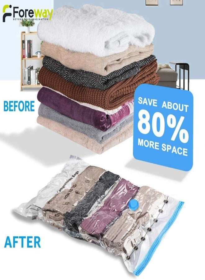 FOREWAY Vacuum Storage Bags for Clothes with Hand Pump – 5-Pack Space Saver Bags for Travel & Home – Self-Compression Organizer for Blankets, Comforters, Jackets & Sweaters - Image 3