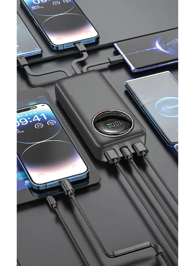 جرين ليون باور بانك 20000mAh 22.5W PD مع شاشة رقمية، كابلات مدمجة وقابلة للسحب، حماية متعددة، شاحن سفر متعدد المنافذ للآيفون إير، آيفون 17 برو ماكس/ 17/ 16/ 15، سامسونج جالاكسي S26/ S26 ألترا/ S25/ S24، بيكسل 9/ 8/ 7، آيباد برو/ إير، شاومي، ون بلس، أوبو، هواوي، أجهزة أندرويد - أسود - Image 2