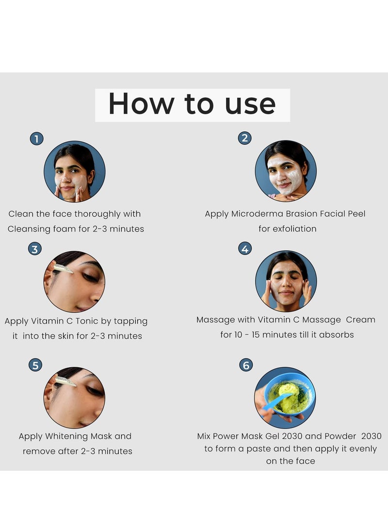 O3+ Bridal Facial Kit Vitamin C for Glowing Skin and Radiant Complexion Suitable for All Skin Types (44g+103ml, Single Use) - Image 4