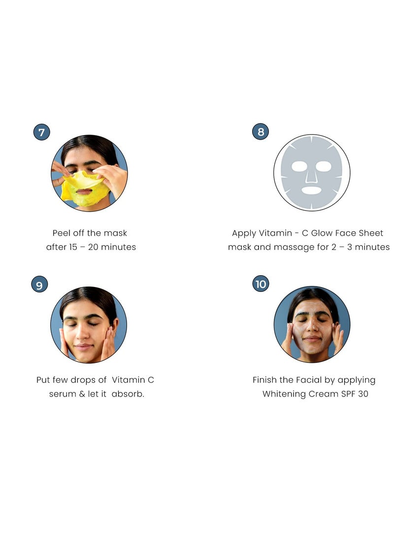 O3+ Bridal Facial Kit Vitamin C for Glowing Skin and Radiant Complexion Suitable for All Skin Types (44g+103ml, Single Use) - Image 5