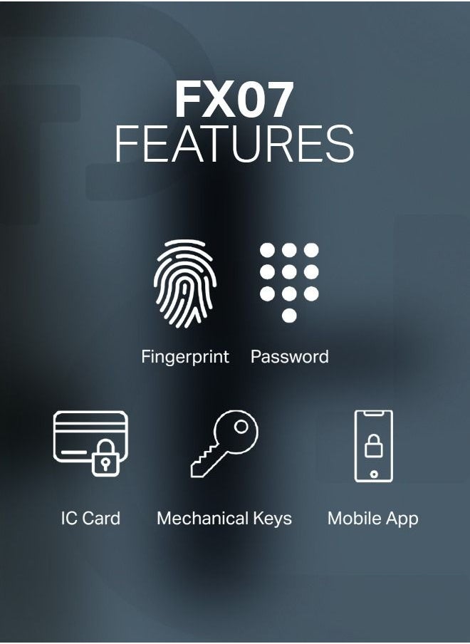 Faham Doors - Faham Doors Smart Lock FX07 Black - Image 1