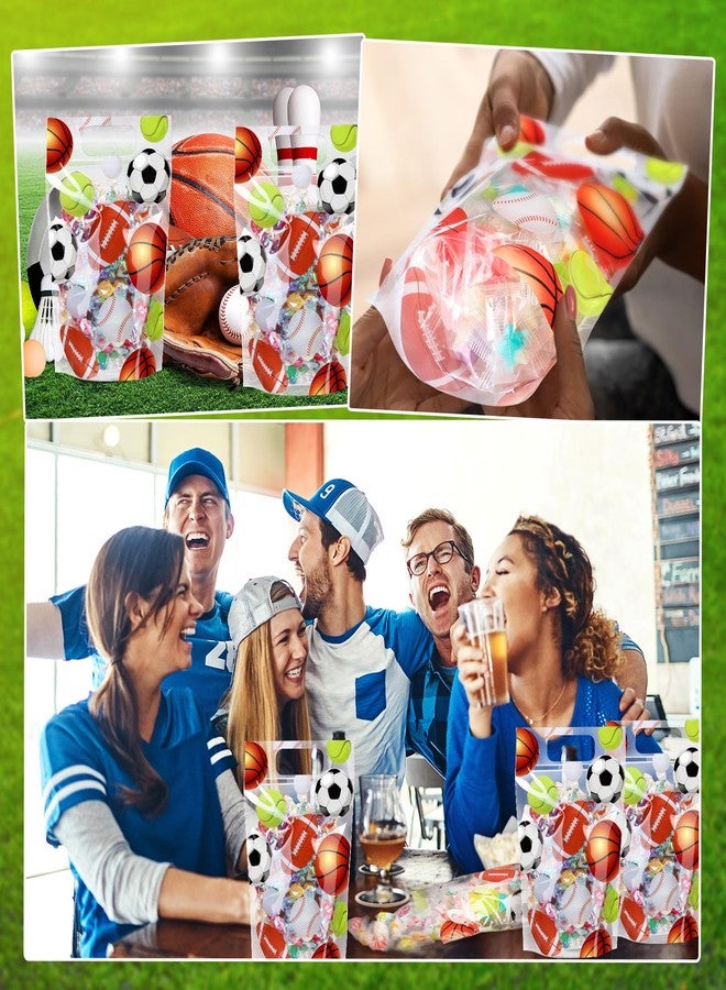 Blosssound 50 Pcs Sport Zip Lock Bags Clear Sportball Sealing Pouches With Handles Resealable Sport Party Plastic Bags for Sport Theme Birthday Party Candy Gift Wrap Supplies Decoration (Sportball) - Image 5