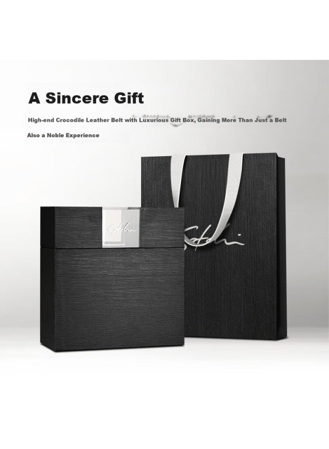 Satchi Men's Luxury Business Casual Ostrich Leather Automatic Buckle Belt Birthday Gift Box For Boyfriend Husband 115cm - Image 5