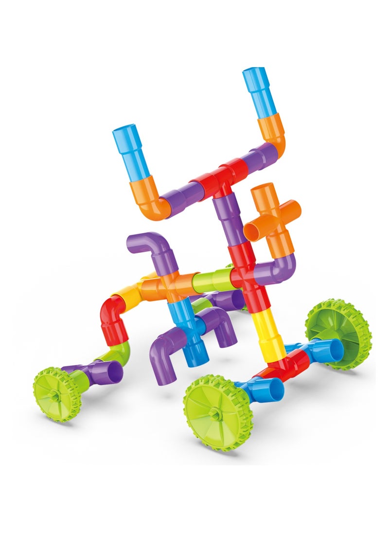 Pipe Building Blocks, 120 Pieces Pipe Construction Set with Storage Box, Best STEM Learning Toy Best Pipe Blocks set  - Image 2