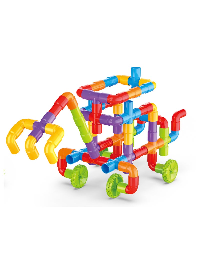 Pipe Building Blocks, 120 Pieces Pipe Construction Set with Storage Box, Best STEM Learning Toy Best Pipe Blocks set  - Image 3