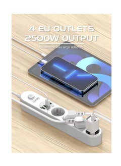 LDNIO LDNIO SE4432 EU Plug Power Strip 4 AC Ports 2500W Sockets With 4 Port USB Charger Adapter Power Strip  - Image 2