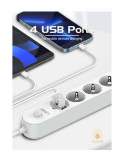 LDNIO LDNIO SE4432 EU Plug Power Strip 4 AC Ports 2500W Sockets With 4 Port USB Charger Adapter Power Strip  - Image 5