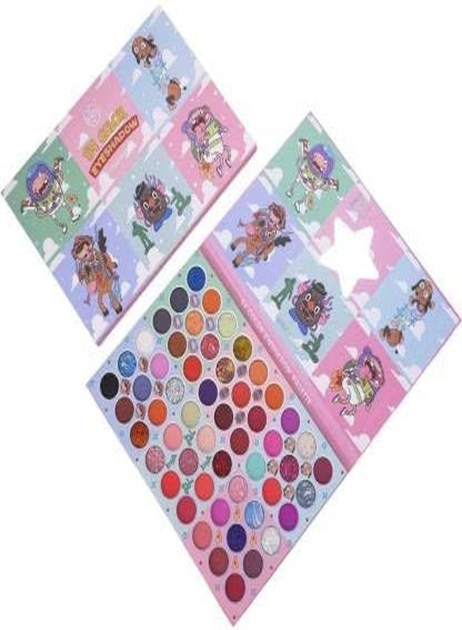 PEACORA Professional 54 Color Eye Shadow Palette Bright Neon Glitter Makeup Pallet Highly Pigmented Powder Eye Shadow, Multicolor, Semi-Matte Finish, 64.8g (Multicolor) - Image 4