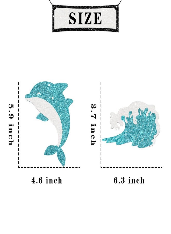 Maicaiffe Dolphin Hanging Swirl Decorations - Glitter 16 Pcs Ocean World Party Supplies - Navigation Sign Streamers - Sea Baby Shower Party Foil Swirls Ceiling Decorations - Image 3
