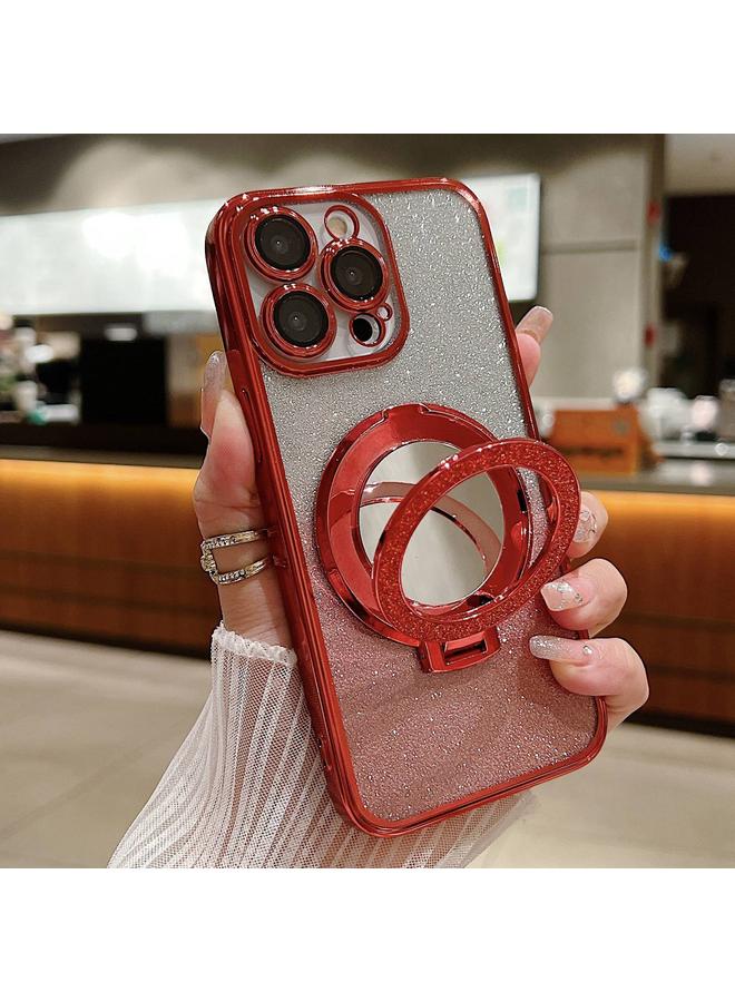 اس-توب جراب لهاتف iPhone 12 Pro Max مع حامل مرآة مطلي بلون متدرج لامع، جراب هاتف MagSafe - Image 1