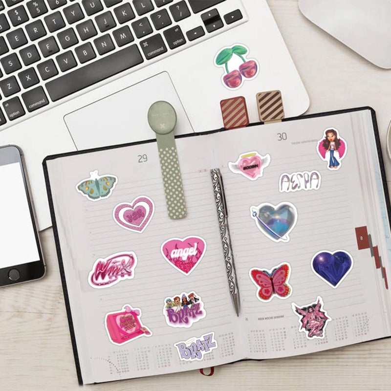 WANVAE 120pcs Y2k Retro Aesthetic Stickers for Water Bottle, Cute 2000s Cyber Trend Vinyl Waterproof Decal for Girl Teen Adult Birthday Gifts Laptop Phone Skateboard Guitar Luggage Notebook Helmet - Image 4