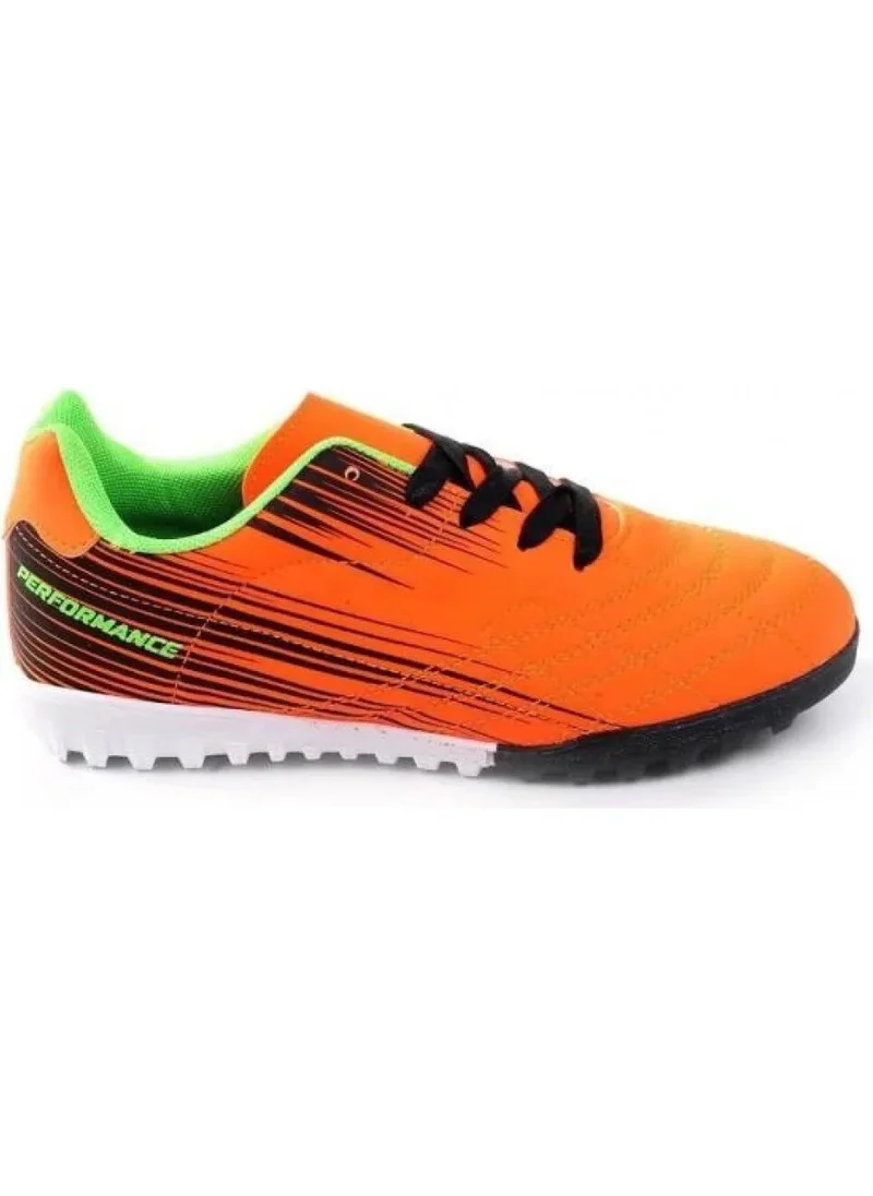 كوول Ronaldo Orange Boys Lace-Up Artificial Turf Football Shoes