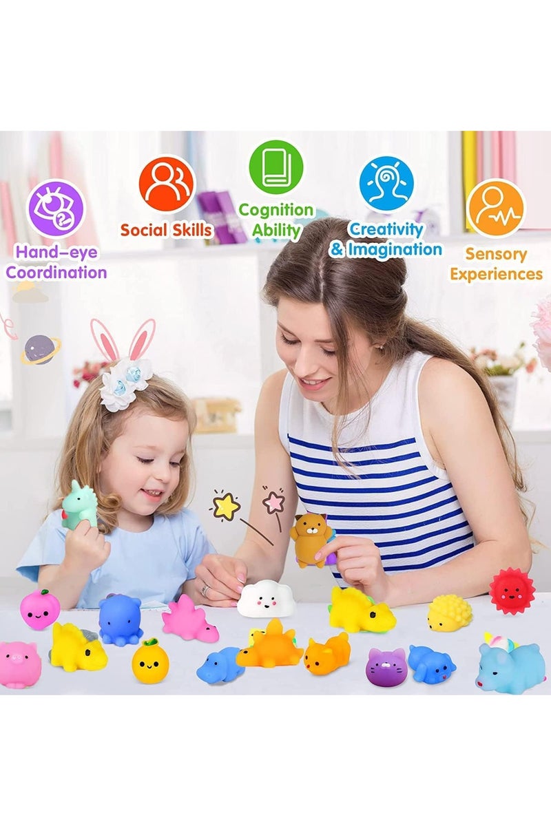 مجموعة من 24 لعبة حيوانات صغيرة مضغوطة – ألعاب مساعدة للاسترخاء وتقليل التوتر - Image 3