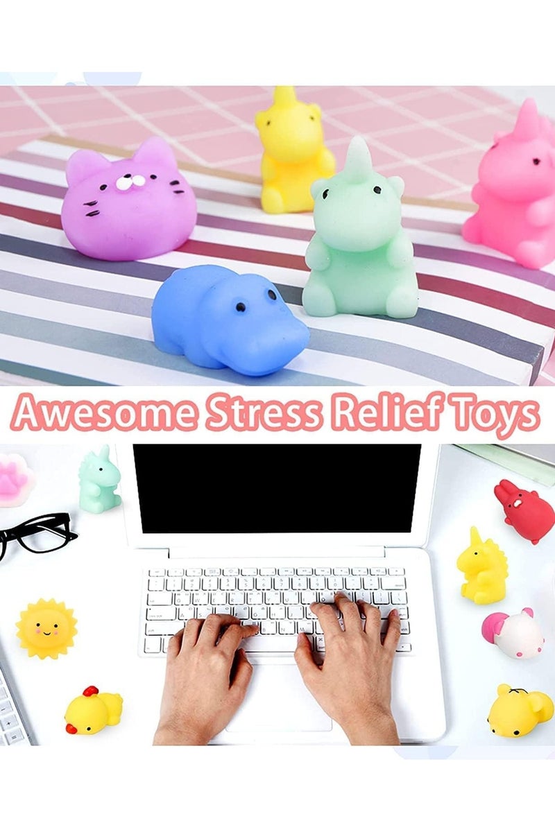 مجموعة من 24 لعبة حيوانات صغيرة مضغوطة – ألعاب مساعدة للاسترخاء وتقليل التوتر - Image 4