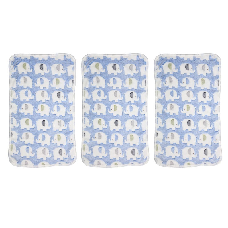 Large Blue Elephant Print Soft Coral Fleece Pet Blanket Warm Snuggly Machine Washable For Dogs Cats - Image 2