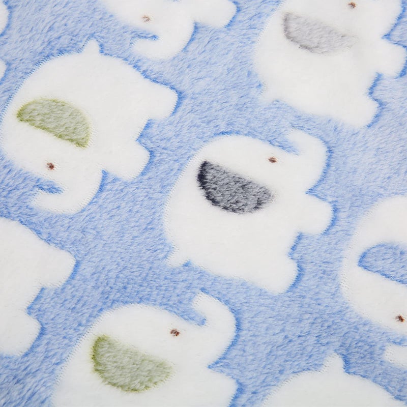 Large Blue Elephant Print Soft Coral Fleece Pet Blanket Warm Snuggly Machine Washable For Dogs Cats - Image 5