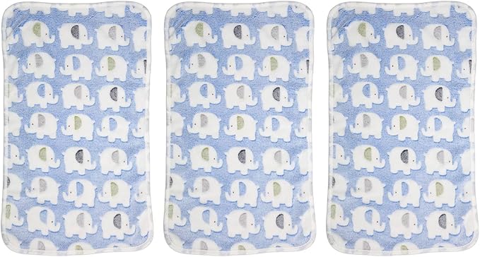 Large Blue Elephant Print Soft Coral Fleece Pet Blanket Warm Snuggly Machine Washable For Dogs Cats - Image 1