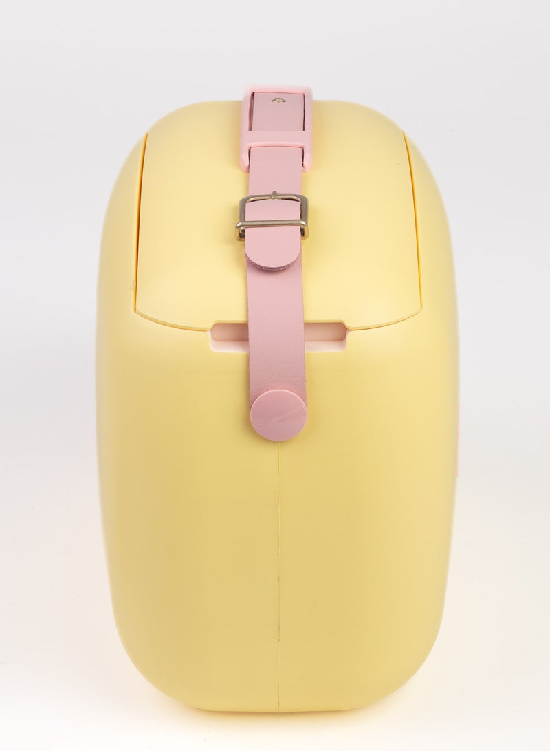 Polarbox® Retro Cooler Bag Amarillo/Rosa Pop Summer 6L - Rigid Thermal Insulated Lunch Bag with 2 storage boxes - Outdoor Beach Picnic Travel Food - Polypropylene Portable Storage Convertible Lid - Image 4