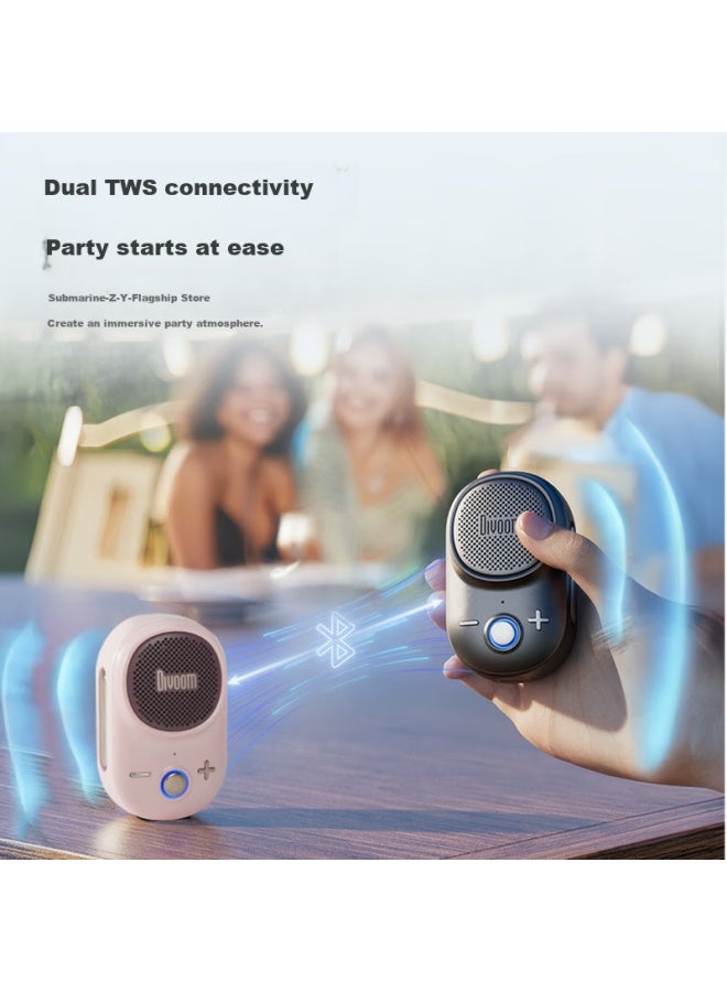 Divoom Mini Speaker, Ultra-compact Portable Wireless Bluetooth Speaker, Outdoor Dustproof Waterproof, Long Battery Life, Stereo Sound, Subwoofer, Sports Speaker, Birthday Gift For Women - Image 3