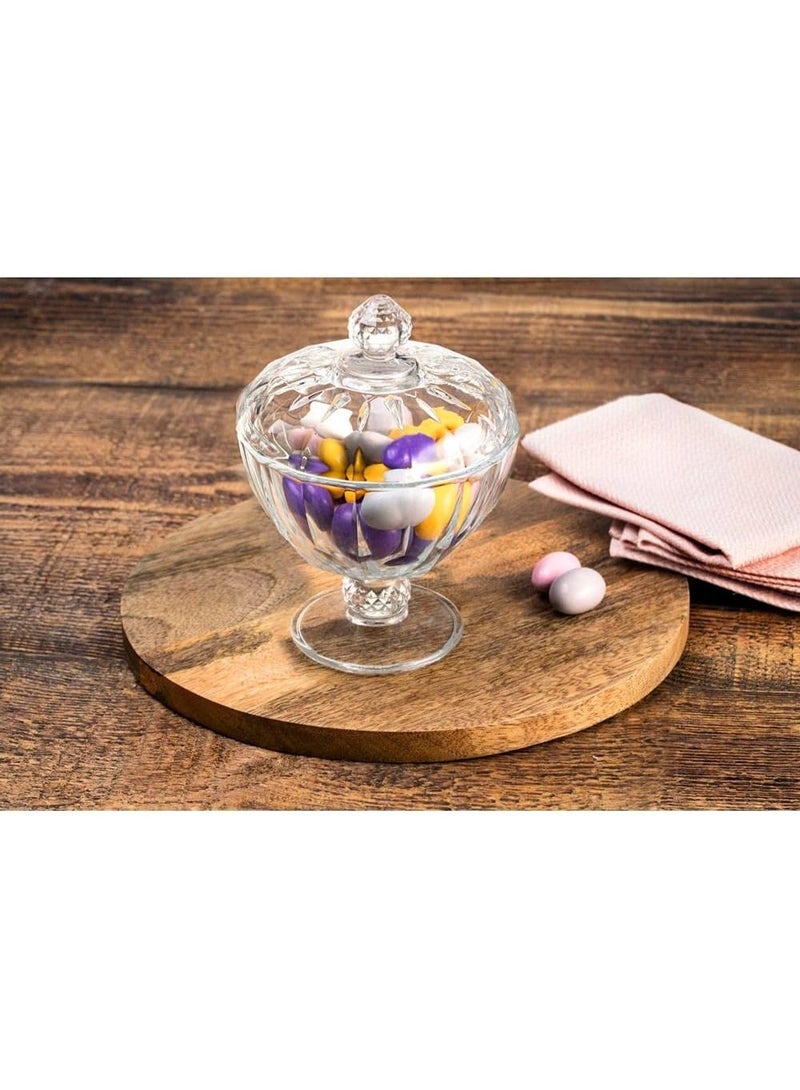 Paşabahçe Pasabahce Diamond Candy Box 111mm – Glass Storage Box GB - Image 1