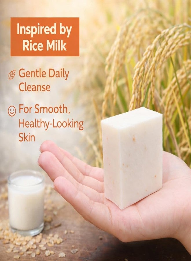 YARIN 3 Pcs Rice Milk Soaps Collagen 65 G.+Reusable Mesh Bag-Exfoliate, Hydrate, and Conserve - Image 5