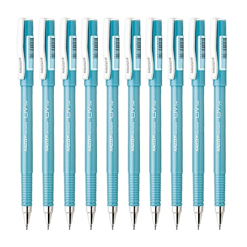 Hauser UV Gel Pen Wallet Pack | Ensures Smoothness & Durability | Waterproof Ink for Smooth & Smudge Free Writing | Blue Ink, Pack of 10 Pens - Image 1