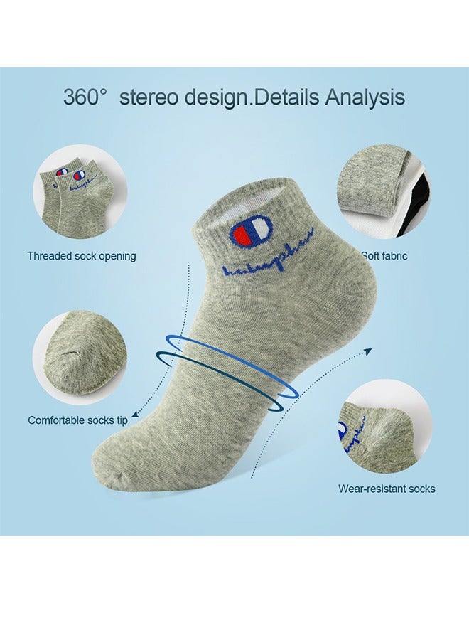 شامبيون 3 أزواج من الجوارب الرقيقة، جوارب قطنية ممتصة للعرق ومزيلة للروائح الكريهة، جوارب رياضية منخفضة القطع بفم ضحل، جوارب قطنية كاجوال للرجال، جوارب مريحة غير مرئية، جوارب رياضية منخفضة القطع - Image 3