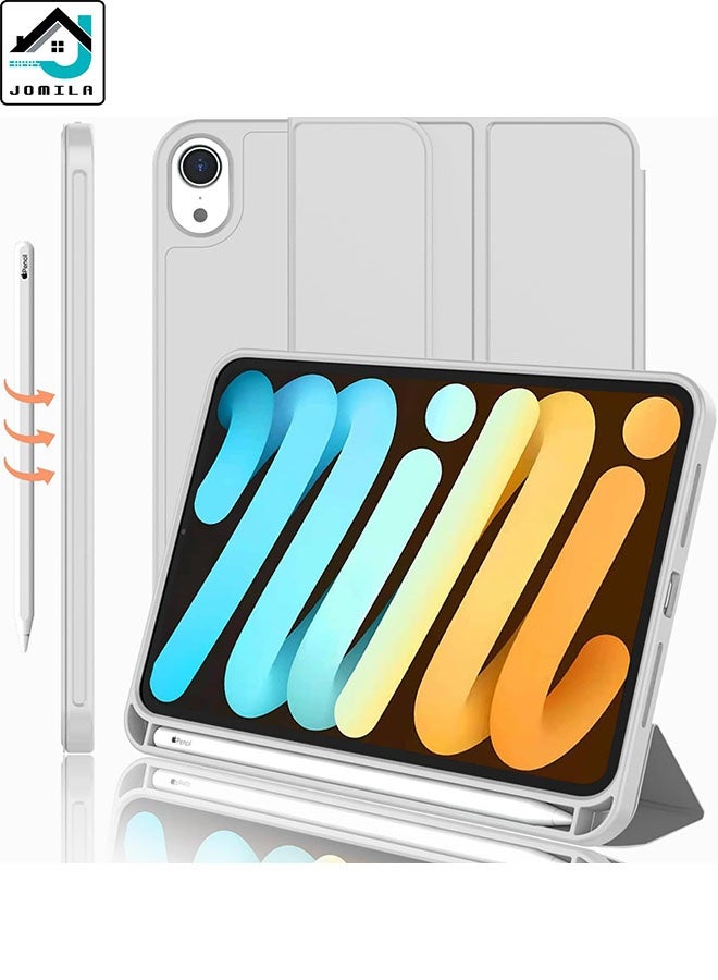JOMILA iPad mini 7 Case 2024 (A17 Pro), iPad mini 6 Case (8.3-Inch,2021 Model), iPad mini 7th/6th Generation Case with Pencil Holder, Trifold Stand Smart Case with Soft TPU Back - Image 1