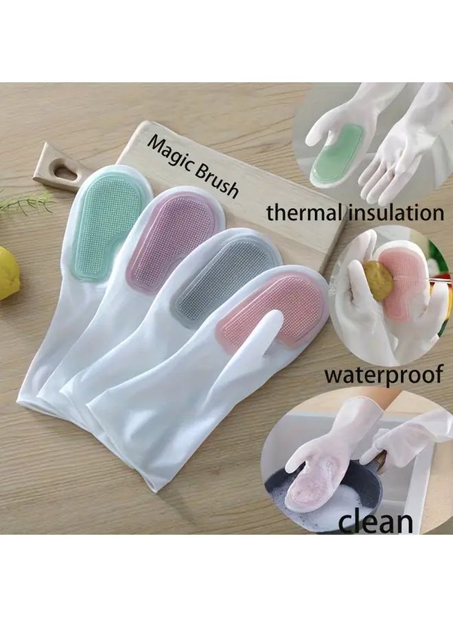 Green Double Glove Brush and Single Glove Brush with Hooks Multi Purpose Heavy Duty Cleaning Brush - Image 4
