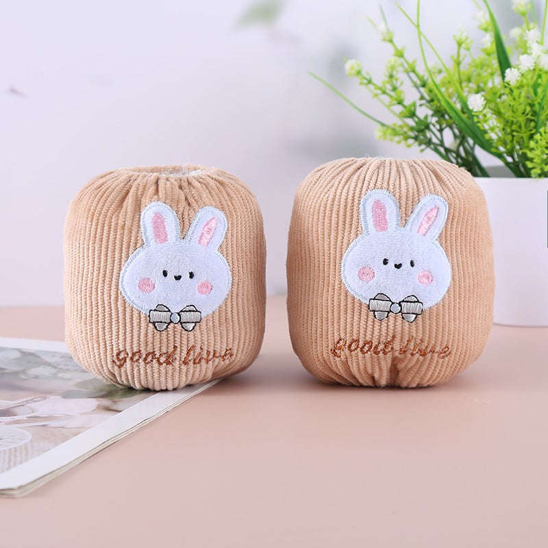 Cute Rabbit Childrens Sleevecover Warm Winter Protection Against Dirt Stain For 0-4 Years Old Boys Girls Brown 