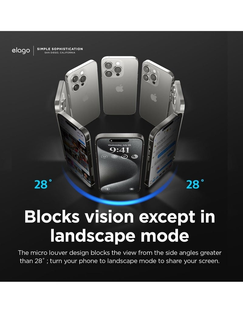 ELTRAZONE PRIVACY Tempered Glass for iPhone 15 Pro MAX (2023) Screen Protector - [28degree 1 PACK] - Image 3